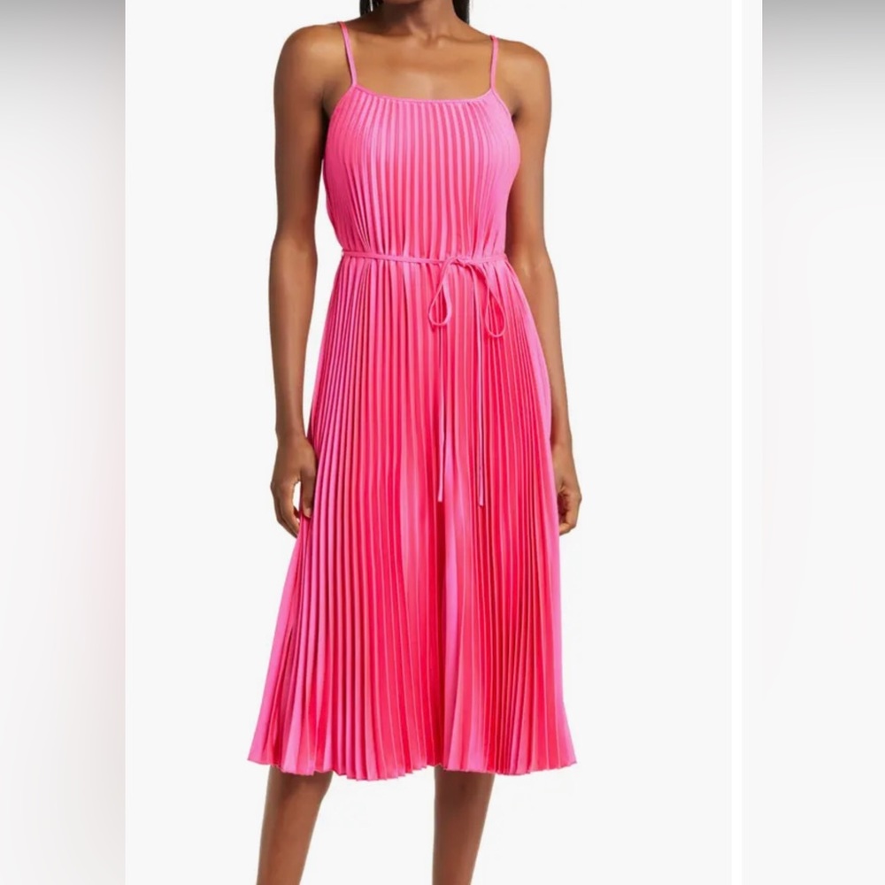 Sam Edelman Hammered Satin Plisse’ Dress